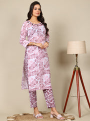 3-mirror work cotton kurta pants